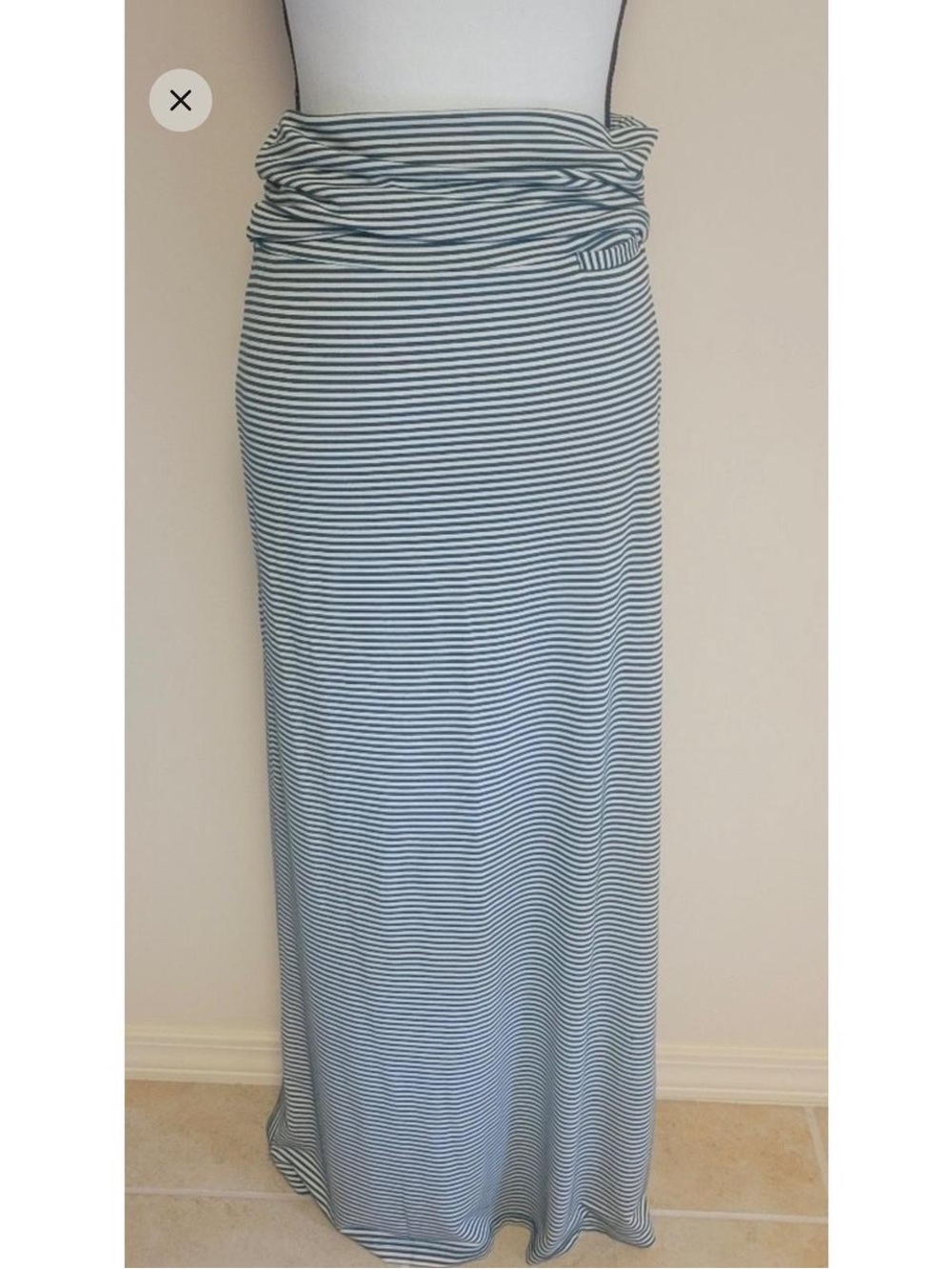 KAVU Blue White Striped Maxi Skirt Women’s Medium